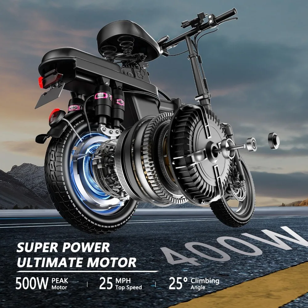 Electric Bike Adults Folding 500W Motor 14