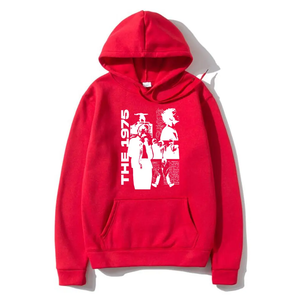 Rock Band The 1975 Being Funny in A Foreign Language Print Hoodie Matty Healy Graphic Pullover Indie Alternative Fashion Hoodies