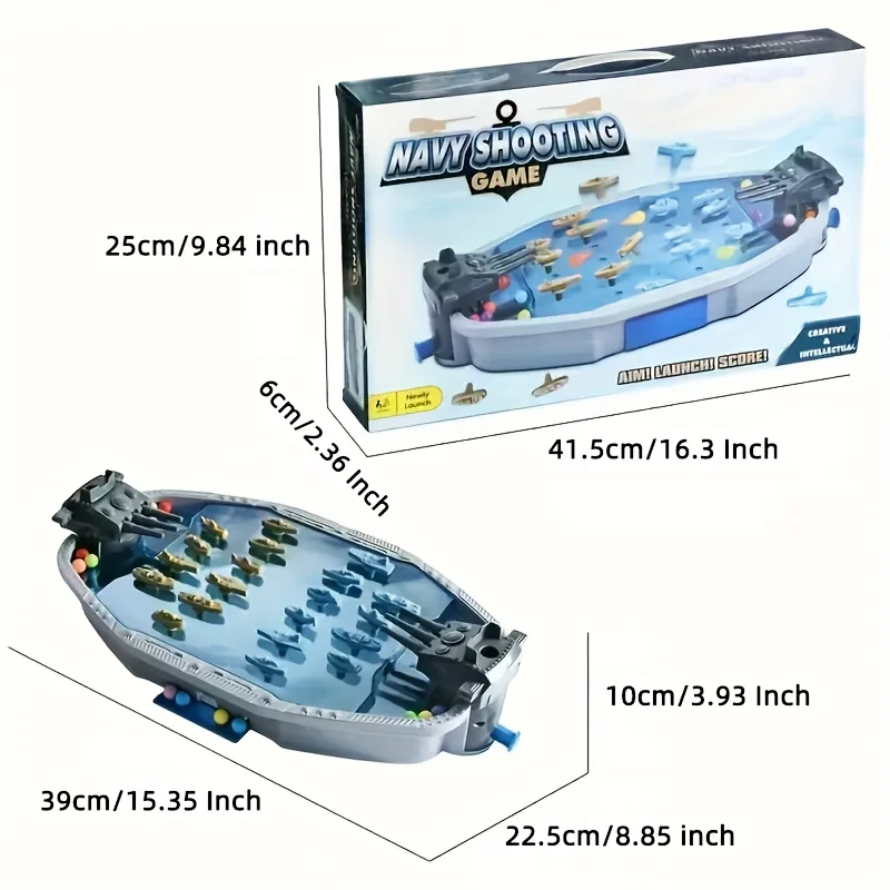 2-Player Navy Battleship Shooting Board Game Strategic Family Battle Chessboard Toy for Gathering and Social Events Engaging 3