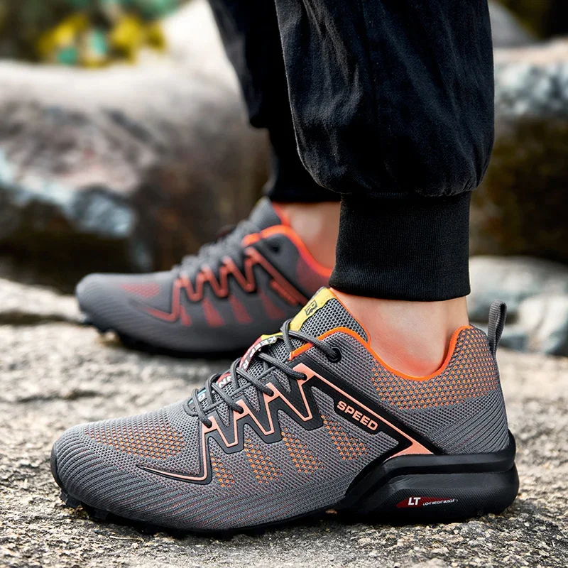 Men Outdoor Hiking Trekking Shoes Climbing Shoes Mountain Outdoor Trainer Non-slip Hunting Tourism Male Comfy Sport Trail Soft diving shoes
