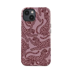 Leopard Pattern Magnetic Phone Case - Hard Acrylic Shockproof Cover - iPhone 12 Mini (Magnetic)