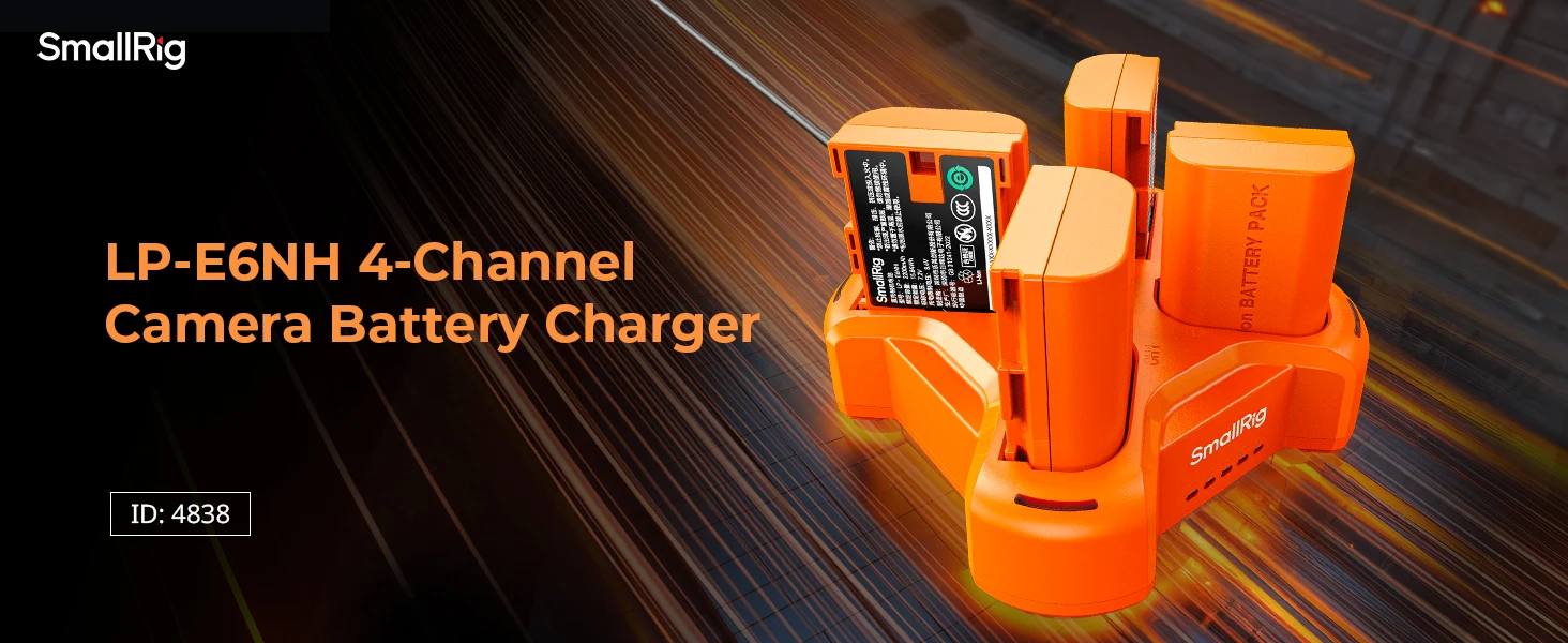 LP-E6NH 4-Channel Camera Battery Charger, w 60W Fast Charging LED Display for Im