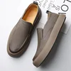 Men Retro Loafers Handmade Casual Leather Shoes Non-slip Sole Classic Sewing Comfortable Slip-on Spring Summer Work 6