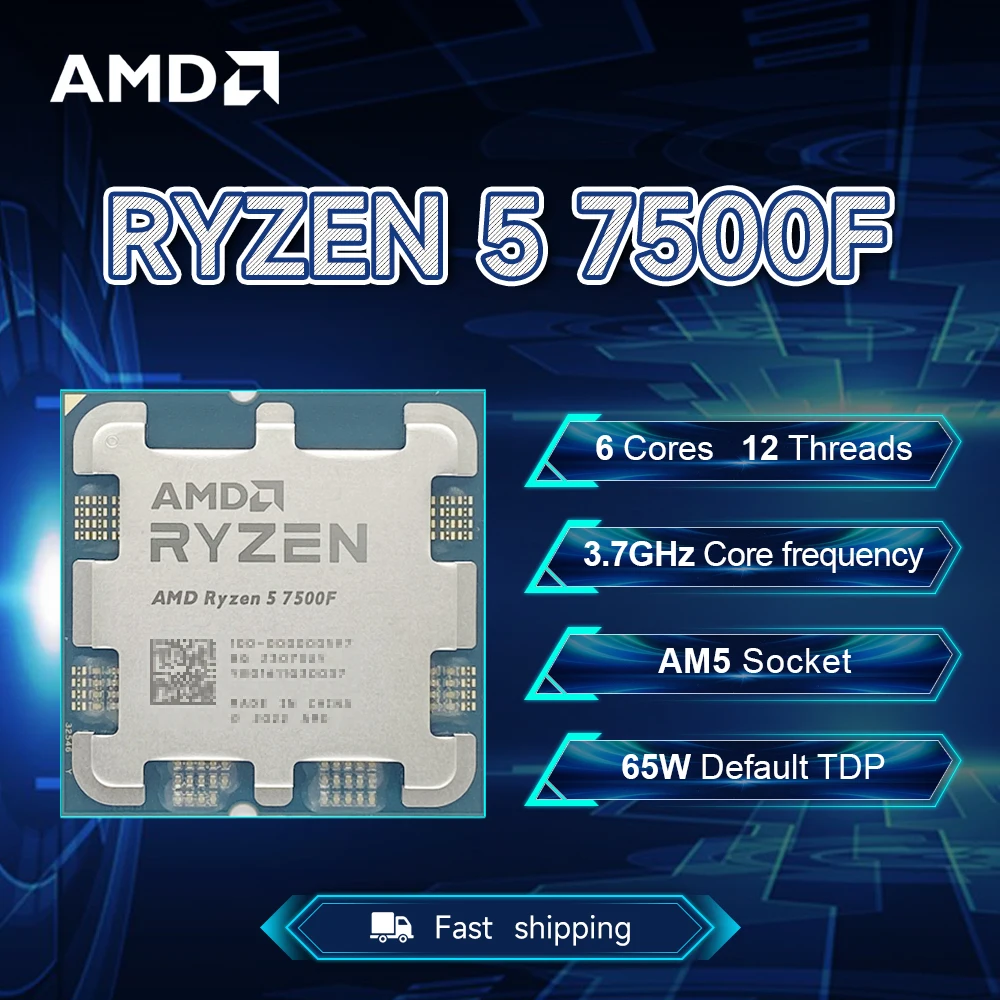 【新品未使用】 AMD Ryzen5 7500f NEW AMD Ryzen 5 7500F 3.7GHz 5NM L3=32M Processor 65W Socket AM5 6