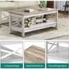 Table 2-Tier Wood Center Table with Storage Shelf for Living Room, Gray, 39.7" 4