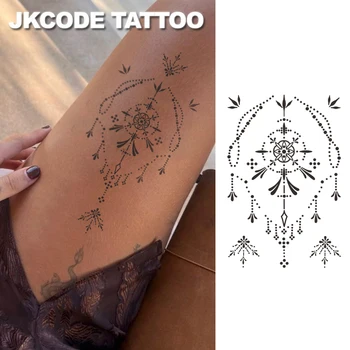 Women's Semi-Permanent Tattoos Realistic Long-Lasting Temporary Tattoos - Minimalist Design Semi-Permanent Tattoos - Ramadan Elegant Durable Mini Tattoo Stickers Body Art for 15 Days 1