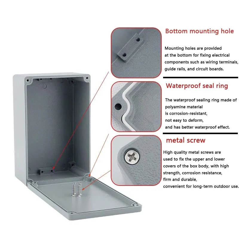 Electrical Junction Box Cast aluminum junction box metal button box power aluminum alloy wire indoor and outdoor waterproof terminal