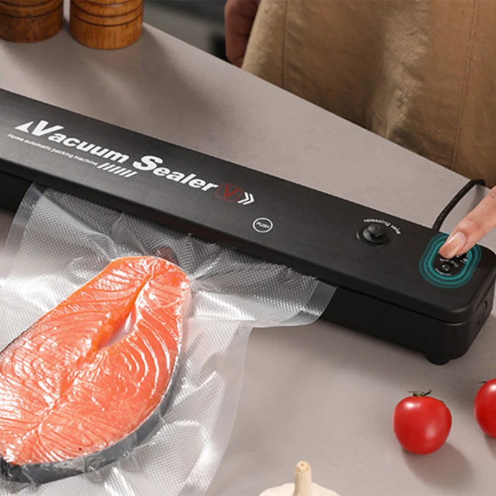 Food Vacuum Sealer 220V Automatic Packaging Machine 10pcs Free Bags Household Food Sealing