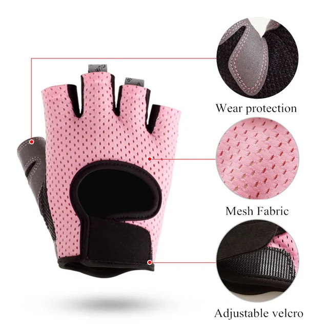 Gym Fitness Gloves Women Weight Lifting Yoga Breathable Half Finger Anti-Slip Pad Bicycle Cycling Glove Sport Exercise Equipment 3