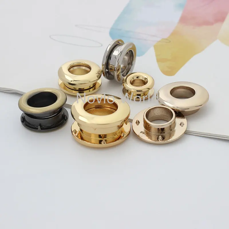 30-50PCS Metal Double Sided Eyelets With Washer For Repair Bag Shoes Belt Clothes Jeans Round Eye Rings Leathercraft Accessories