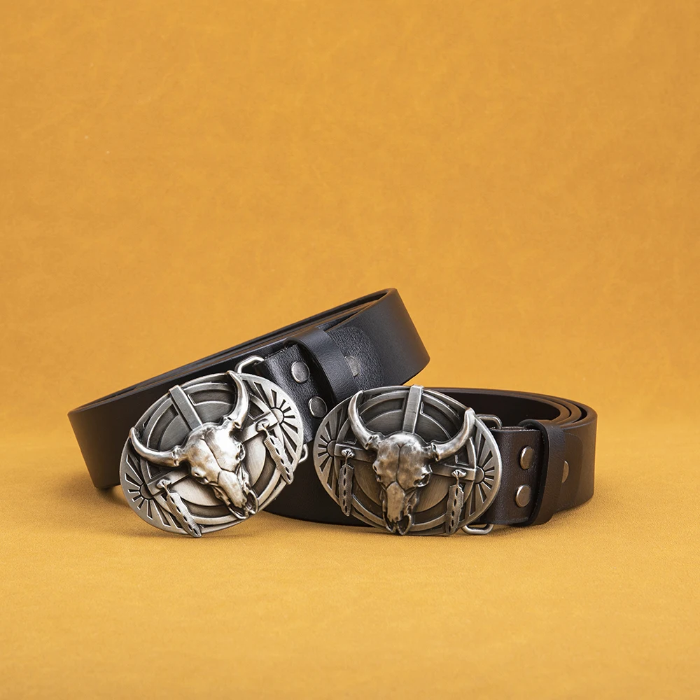 Men Leather Belts Classic Vintage Genuine Waistband Pin Buckle Strap Men's Belt Garrblen Luxury Brand Designer