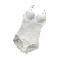 Underwire White Bodysuit Women Shapers Stretch Solid Color Silky Underwear Shapewear