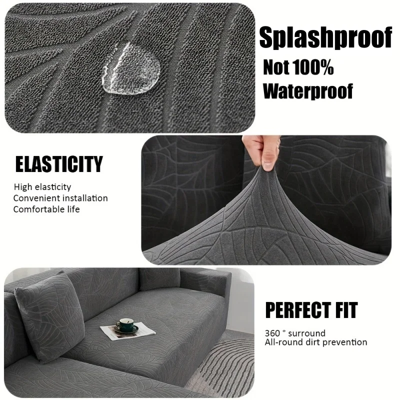 High Quality Thick Jacquard Sofa Cushion Cover For Living Room Anti-slip Anti-dust Solid Color 1PC Elastic Sofa Cover 2
