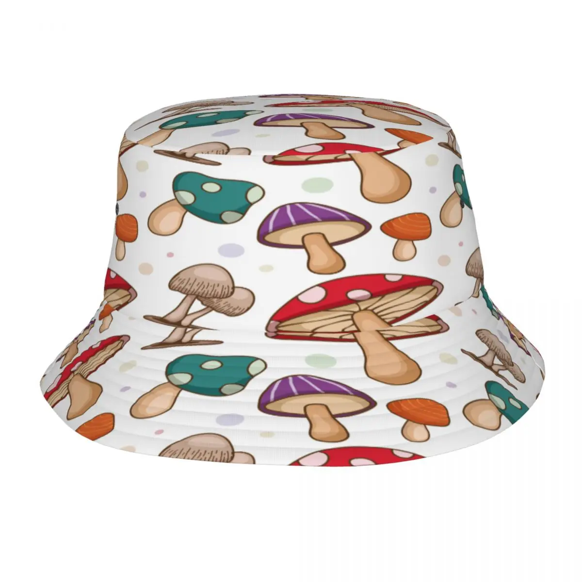 

Colorful Mushroom Pattern Bucket Hat Summer Hats Fisherman Hat Foldable Women Men Sunscreen Shade Caps