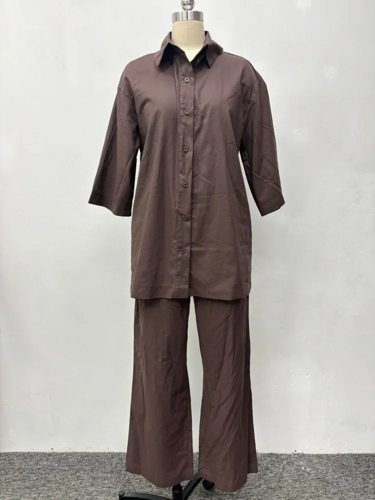 Wmstar Pant Sets Women Solid Long Sleeve 2 Piece Sets Woman Outfit Casual Matching New Summer Clothes Wholesale Dropshpping 2025