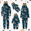 Family Christmas Dad Pajamas Father Romper Pjs Xmas Family Look Cute Soft Outfits 2024 Christmas Holiday Party Family Clothes 5