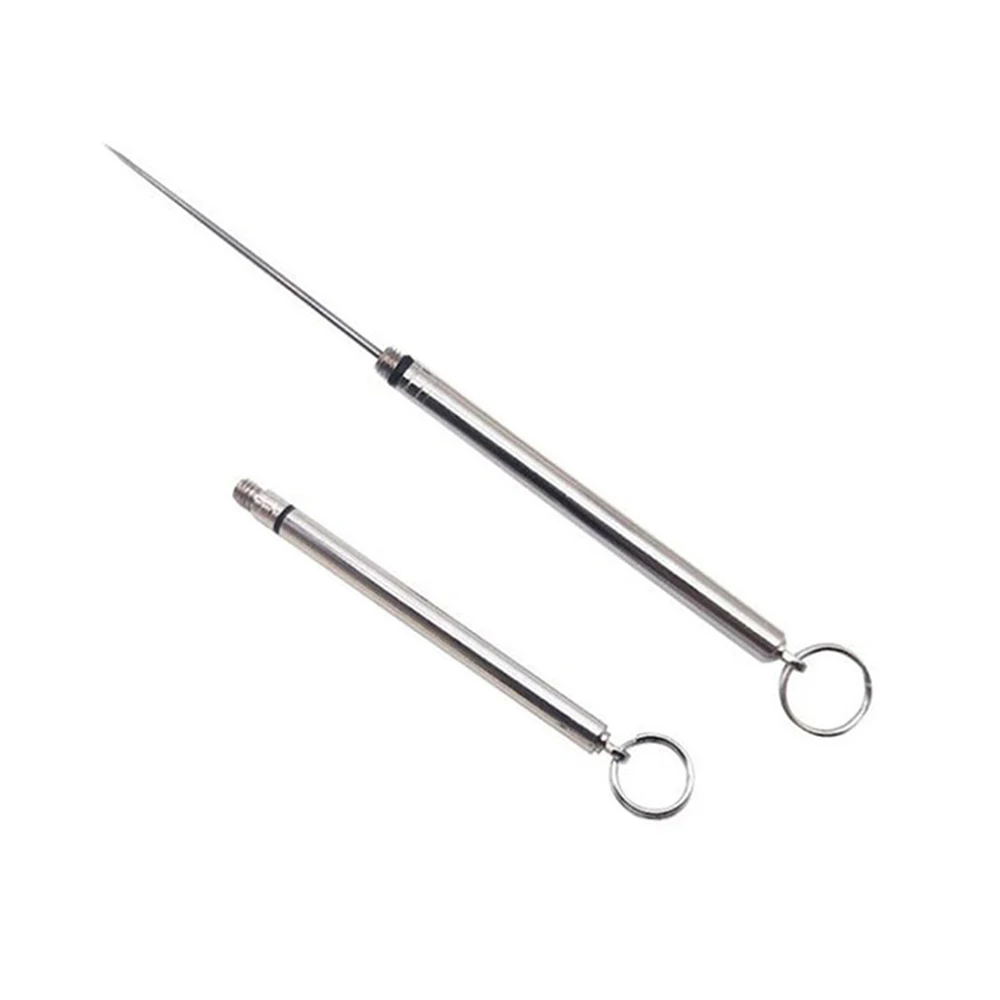 Portable Stainless Steel Toothpick Knife Integrated Household Alloy Teeth Picker Fruit Fork Outdoor Camping Tool Keychain