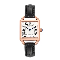 Elegant Women's Quartz Watch Set with PU Leather Strap - Perfect Gift - No (Black)