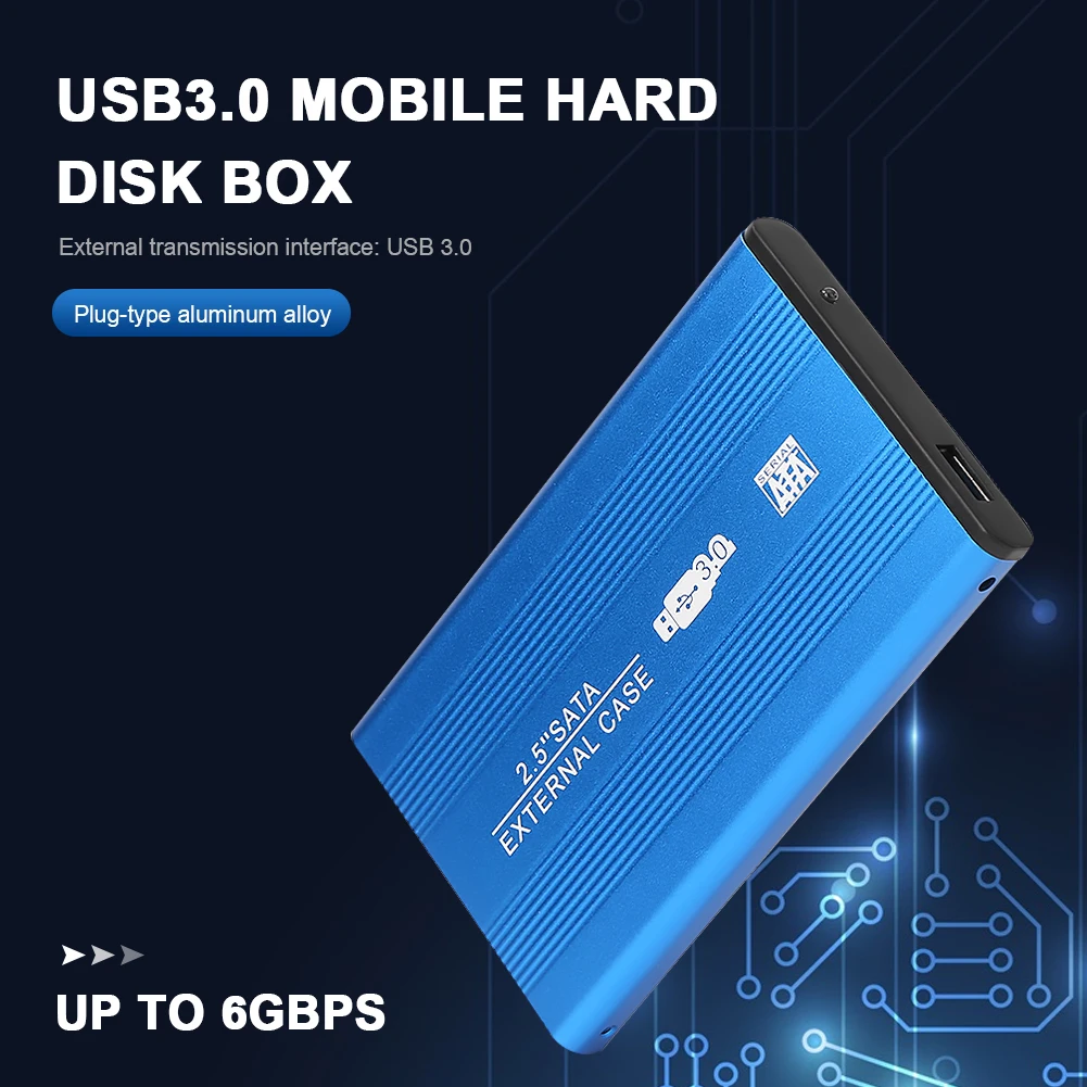 알루미늄 합금 2.5인치 외장형 HDD SSD 박스 USB SATA3.0 하드 드라이브 디스크 6GB