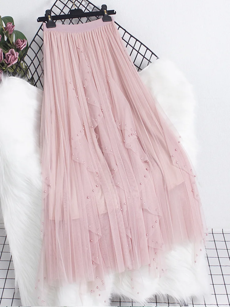 Qooth-Women-Beaded-Petal-Mid-length-Ruffles-Mesh-Pleated-Skirts-Elegant-High-waisted-Fairy-A-line.png