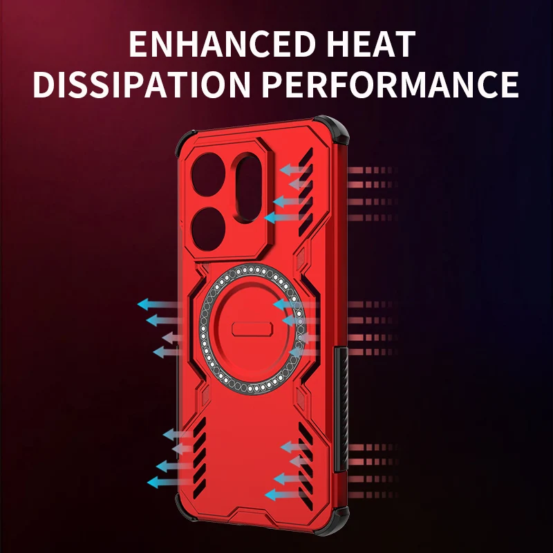 Military-Grade Shockproof Magnetic Cooling Case - Heat Dissipation & Anti-Drop Protection