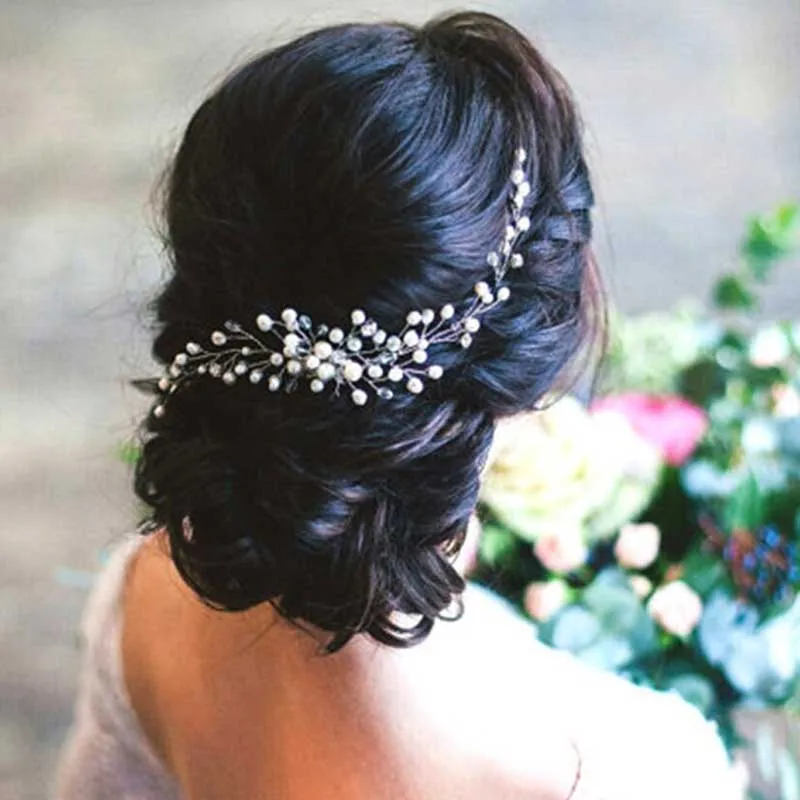 Flower Pearl Crystal Hair Clip Wedding Hair Comb Hairpin Headbands Bride Women Wedding Accessories Jewelry Tiara Gift hair comb jewelry accessories hair accessory hair clip hair headdress bridal headwear pearl hairpins hair band crown