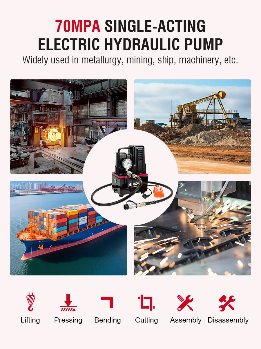220V 1.2KW High-Voltage Electric Pump Tools Manual/Foot Switch Electric Hydraulic Pump Hydraulic Station QQ-700 6