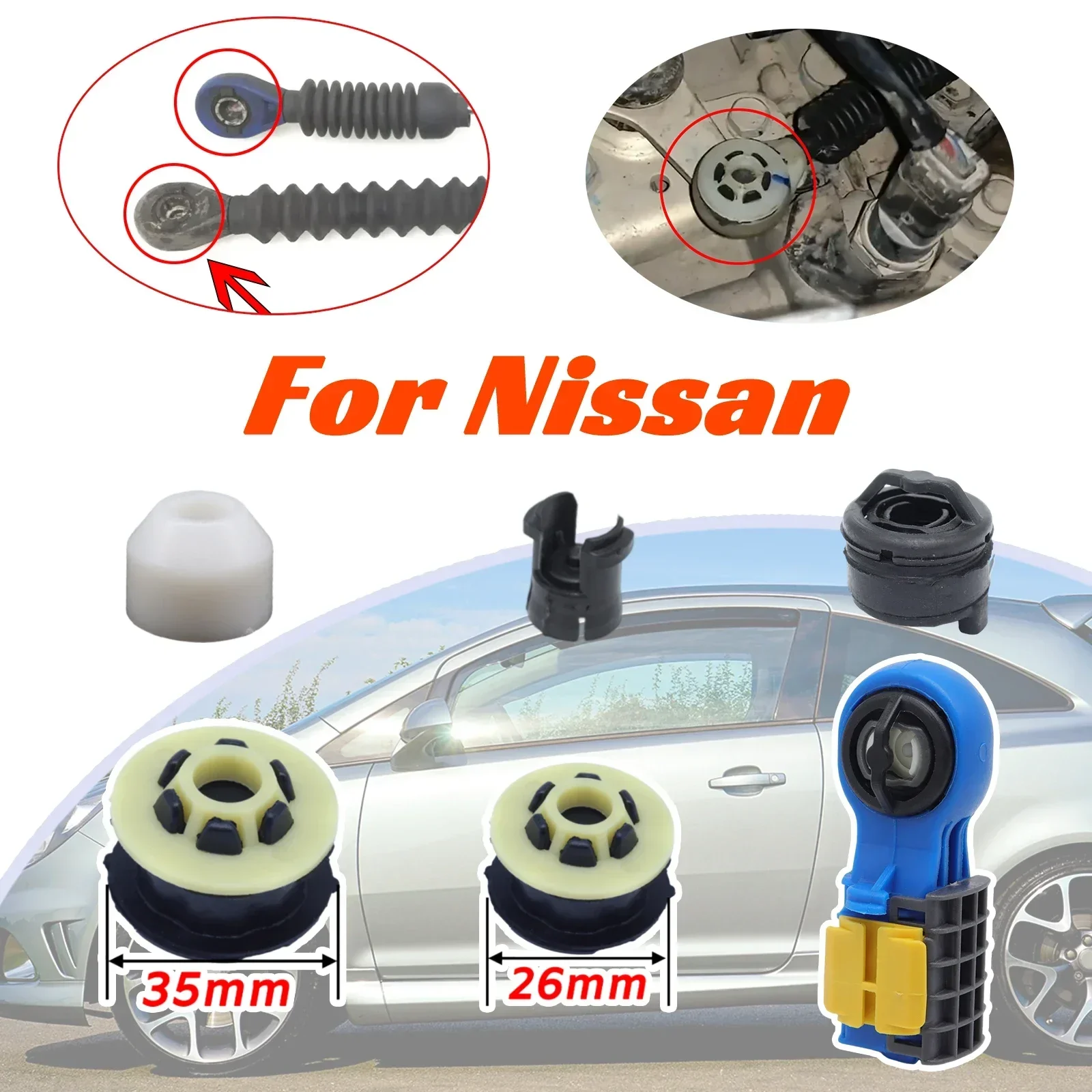 Gear Shift Grommet Adapter Lever Linkage Bushing Sleeve Clips for Nissan Frontier Navara Dualis Qashqai J10 Car Accessories Kit