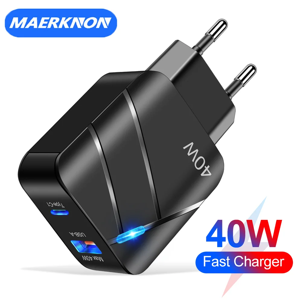 40W USB Type C Charger Quick Charger 3.0 Portable Mobile Phone Charger Fast Charging Wall Adapter For iPhone 14 Xiaomi Samsung