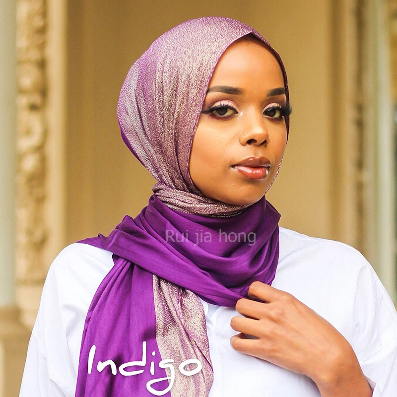 Dedicar La risa golf Bufanda de Hijab Hilo dorado para mujer, chales y envolturas de Foulard  femenino, estolas de borla larga, pañuelo árabe, pañuelo islámico para la  cabeza| | - AliExpress