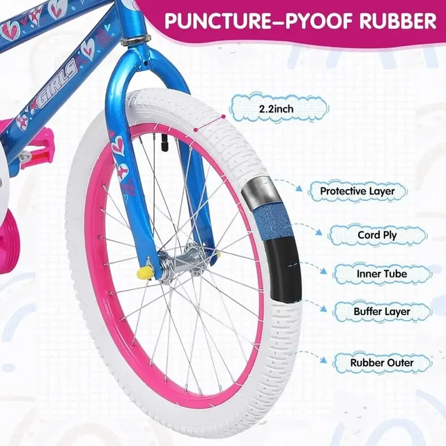 Adjustable Seat & Handlebar Kids Bike, Suitable for Ages 4-12, 18/20 Inch