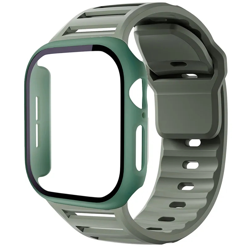 Sport Silicone Strap with Glass and PC Case