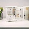 Solid Wood Jewelry Organizer Box with Mirror and Drawer Storage Elegant Butterfly Design Multi-functional Rings and Accessories 6