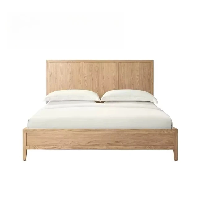 Meubles de maison de luxe contemporains, meubles de chambre à coucher, cadres de lit, lits en bois massif, hôtel, Villa, Design classique, lits à panneaux de villégiature 1