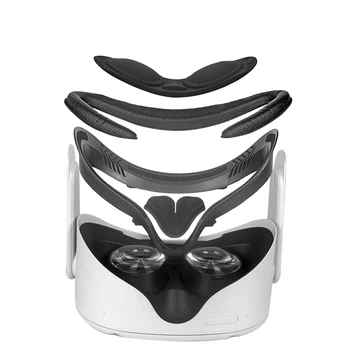 VR sostituzione maschera per gli occhi schiuma in pelle PU copertura per il viso interfacciale supporto per gli occhi cuscino per lenti per accessori metocus Quest 2