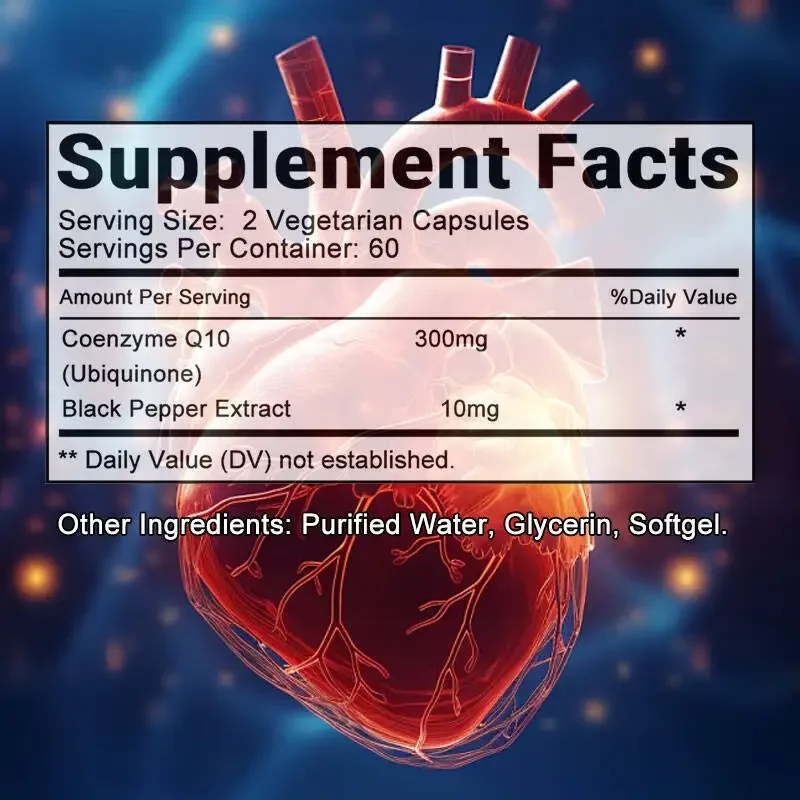 CoQ10 Softgels Coenzyme Q10 (ubiquinone) Supplement Supports Heart Health and Energy Production