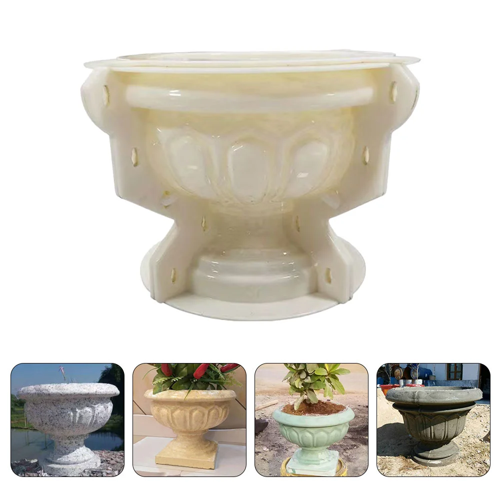 

European Flowerpot Mold Making Floral Decor Stone Planter DIY Tabletop Molds for Crafts Casting Template