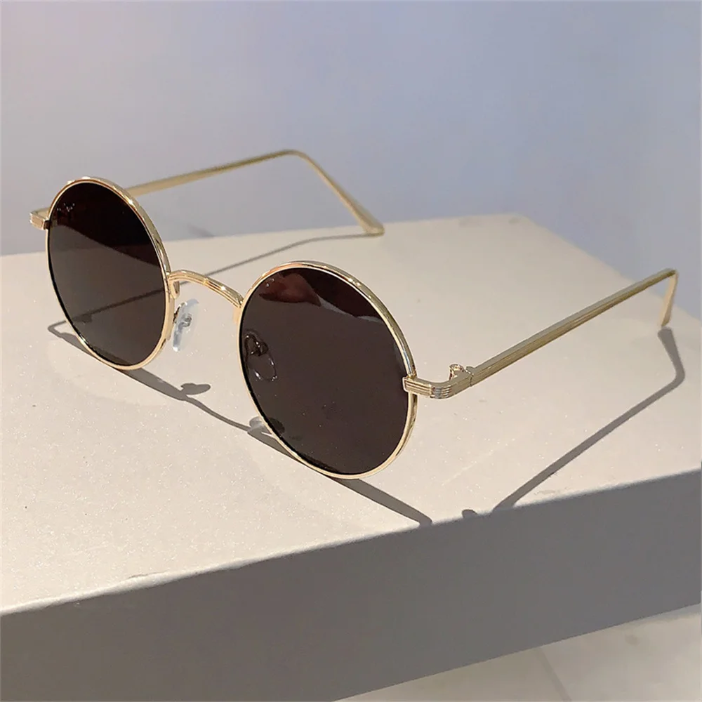 Copper Alloy Steampunk Round Polarized Sunglasses Vintage Men Women Sun Glasses Classic UV400 Metal Frame
