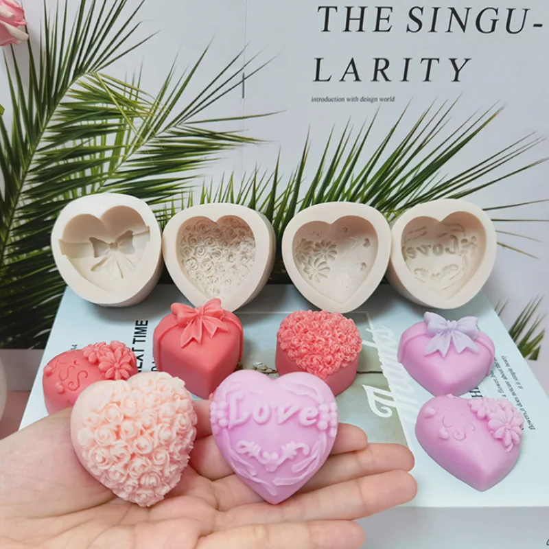 3D Rose Flower Candle Mould for Aromatherapy Candles Dinner Candle Making Diy Handmade Scented Soap Plaster Resin Silicone Mold