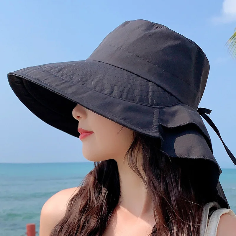 2022 New Hat Women's Summer Neck Protection Sunscreen Sun Hat
