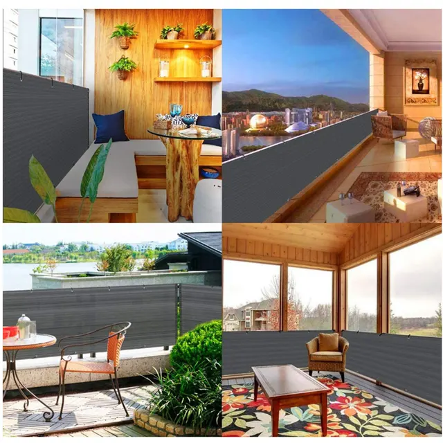 Erkély Adatvédelmi Képernyő Borítója Napsütés Nettó Szellőztetés Napfény Árnyék Uv Védelmi Erkélyháló Háló A Kerti Terasz Kerítéshez - Image 5