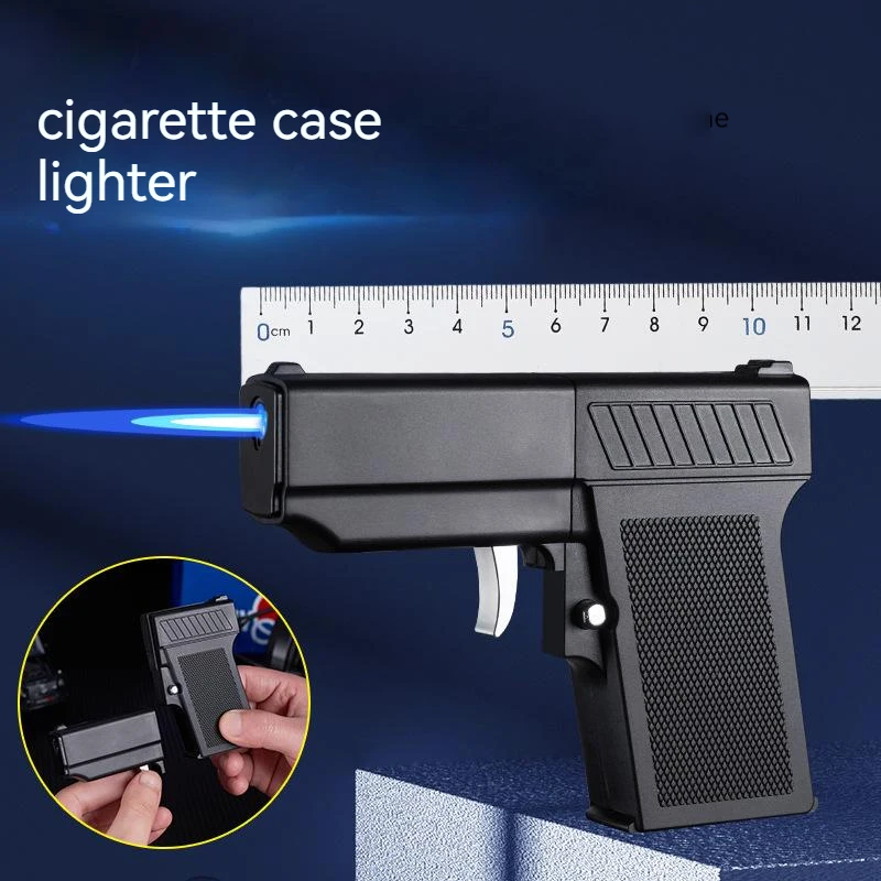 

PortableSeparablePistol Gas Lighter Turbo Torch Gun Inflatable Lighters Cigarette Case 8PCS Windproof Cigarette SmokeAccesoires