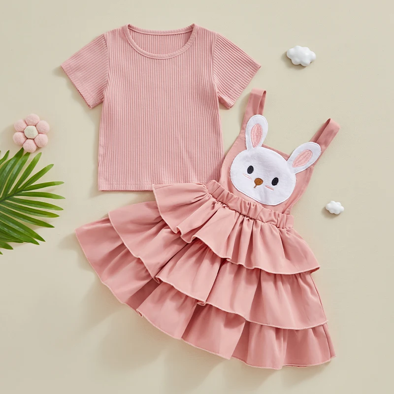 Girls Summer Outfit Sleeveless Floral Print Top with Denim Overall Dress Set for Kids 2-Piece Cute Outfit 5