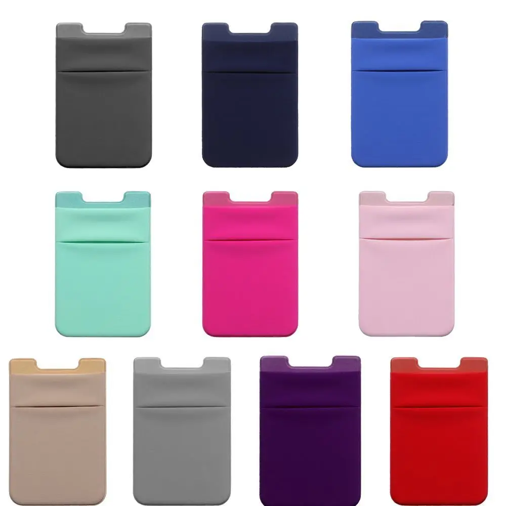 

New Adhesive Sticker Phone Pocket Cell Phone Stick On Card Wallet Stretchy Credit Cards ID Card Holder Pouch Sleeve Unisex
