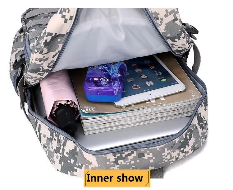 New Mochila Escolar Camo Printing Backpack Trolley School Bags Plecaki Climb Stairs Bolsa Masculina Wheels Tactical Backpack