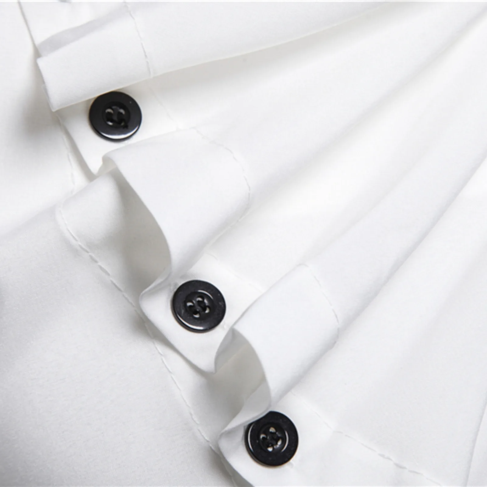 Button Down Shirt Men Long Sleeve Asymmetrical Diagonal Front South Korea Fashion Top