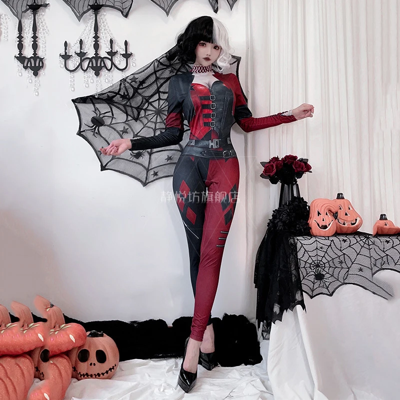 Sexy Cosplay Spicy Clown Bodysuit Nightclub Bar Uniform Temptation Performance Disfraz Anime Halloween Costumes Women Y2k