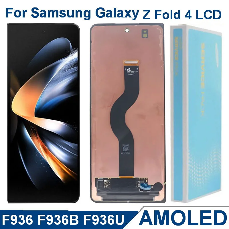 100% Super Amoled Fold 4 Schermo Per Samsung Z Fold4 5G F9360 F936B F936U Display Lcd Touch Screen Digitizer Assembly Con Difetti