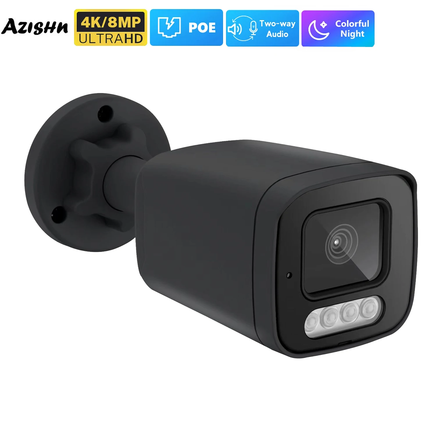 Ultra HD 4K 8MP POE IP Camera Two Way Audio Full Color Night Vision ...