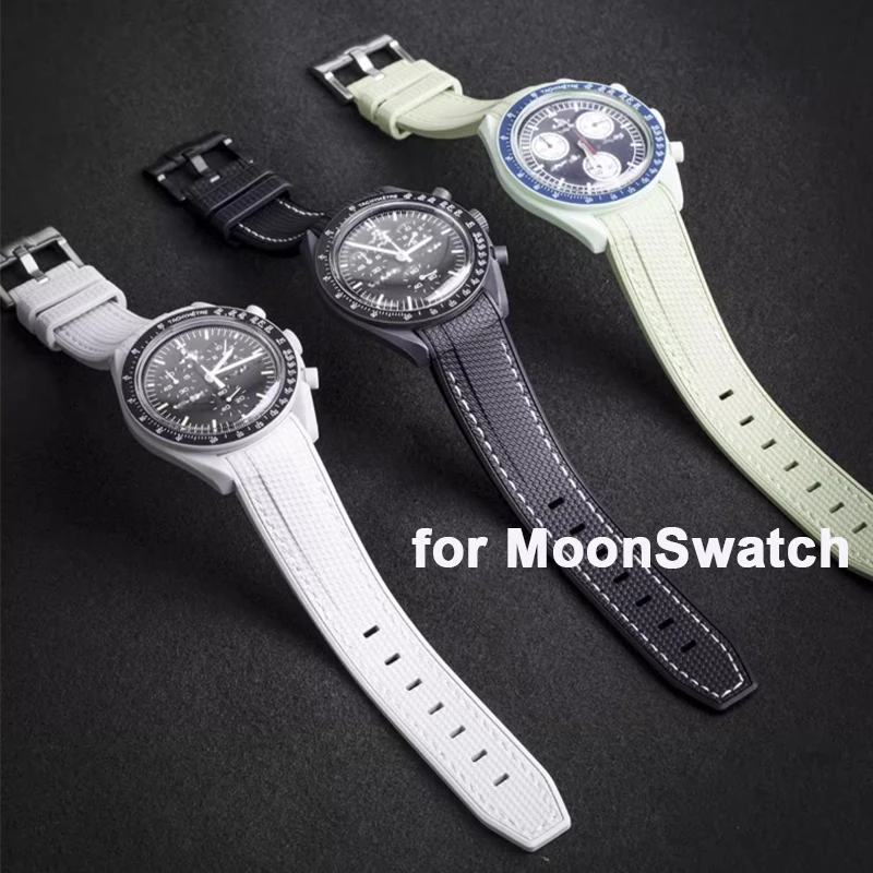 Silicone Rubber Curved End Diving Wrist Band Strap - 20mm